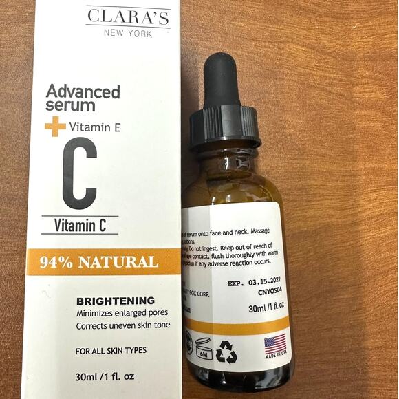 CLARA'S NEW YORK Brightening Vitamin C Facial Serum New Full Size - Picture 3 of 3